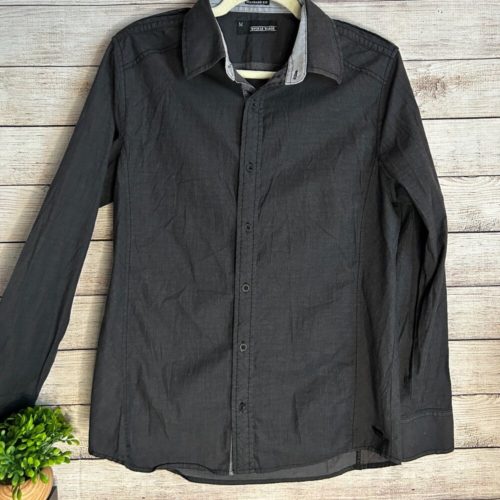 Buckle Black Button Down Shirt